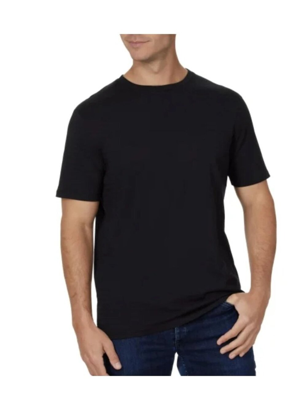 NWT Kirkland Signature Men's L Black Crew Neck T-Shirt 6 Pack